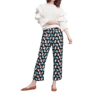 Anthropologie Hei Hei Ginza Geometric Retro Pull On Pants